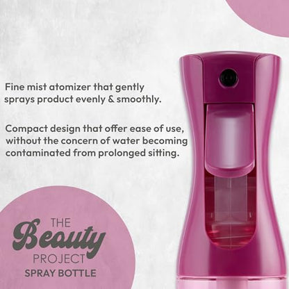 Spray Bottle Mister for Hair - Continuous Mister, Fine Water Mist, Trusted by Professional Salons & Barbers, 10.1oz - Clear Bottle (Fuscia) - color: Fuscia