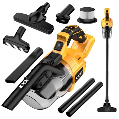 Cordless Vacuum for Dewalt Battery, 5 in 1 Handheld Electric Vacuum Cleaner with 500W Powerful Motor, 46 CFM Portable Hand Vacuum with Filtration HEPA for Floor, Carpet, Car (Battery Not Included)