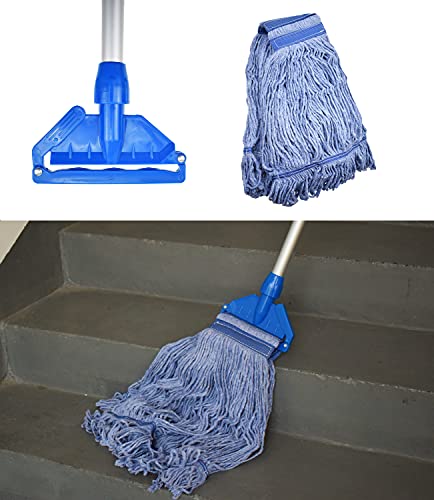 Mop Head Replacement Commercial Heavy Duty String Blue Wet Mop Heads for 3 Typs Commercial Mop Handle(6,Medium,Weight 16oz) - size: 16 Ounce