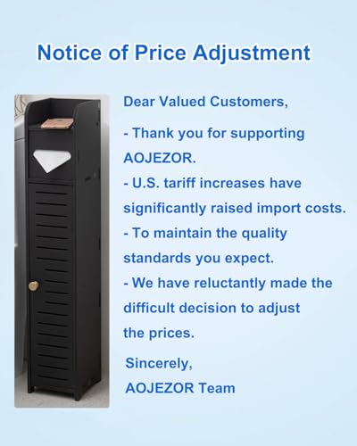 AOJEZOR Small Bathroom Storage Cabinet: Bathroom Toilet Paper Cabinet Fit for Small Roll,Black - color: Black