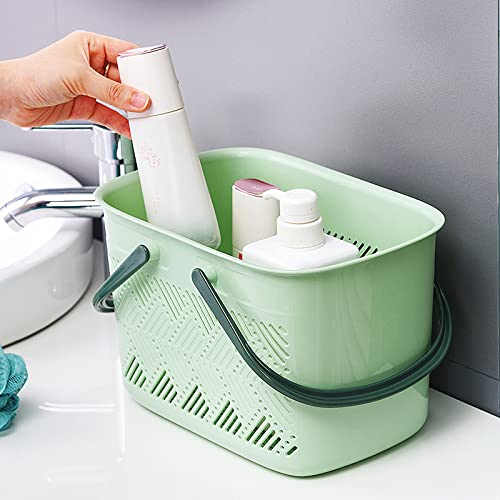 College Shower Caddy, Portable Shower Caddy Bathroom Caddy With Holdes for College Dorm Room Essentials, Garden, Pool, Camping, Gym, Beach, Cleaning Supplies 11.8 * 7.1 * 7.9 inch-Green - color: Green