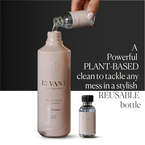 L'AVANT Collective Luxury Multipurpose Surface Cleaner | All Purpose Cleaning Spray, Plant-Based & Non-Toxic, EPA Safer Choice, Refillable Glass Bottle | 16 Fl Oz | Blushed Bergamot - size: 16 Fl Oz (Pack of 1)