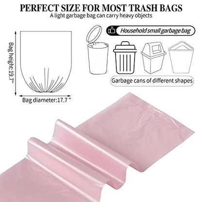 5 Rolls Small Trash Bags - 200 Counts Durable 4 Gallon Small Garbage Bags for home office kitchen Bathroom Bedroom Trash Can liners（Pink） - color: 200 Count Pink