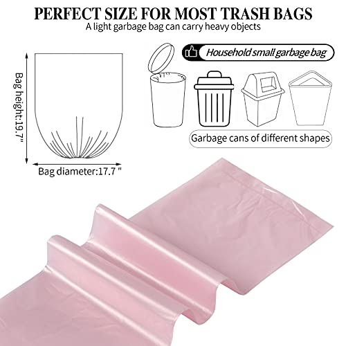 3 Rolls Small Trash Bags - 60 Counts Durable 4 Gallon Small Garbage Bags for home office kitchen Bathroom Bedroom Trash Can liners（Pink） - color: 60 Count Pink