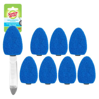 Scotch-Brite Non-Scratch Dishwand Kit, Includes 1 Wand & 8 Refill Pads, Keep Hands Out of the Mess, Blue