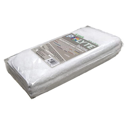 POLYTE Quick Dry Lint Free Microfiber Hand Towel, 16 x 30 in, Set of 4 (White) - color: White