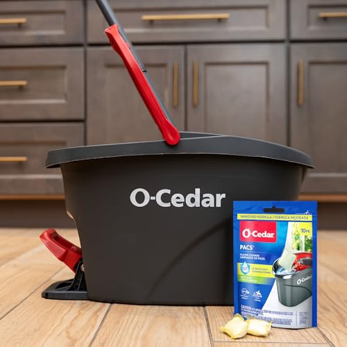 O-Cedar EasyWring Microfiber Spin Mop & Bucket Floor Cleaning System + 2 Extra Mop Head Replacements with Citrus Pac (Variety Pack) - size: EW + 2 Refills W/Citrus PACS