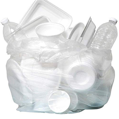 Aluf Plastics High Density Trash Bags, 12 Gallon, 1000 Count, 8 Micron (eq), 24" x 27", Clear, for Bathroom, Office, Industrial, Commercial, Janitorial, Municipal, Recycling - color: Clear, style: 13 Gal, 8 Micron Equiv, 1000 Count
