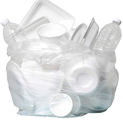 Aluf Plastics SCR-243308C 12-16 Gallon Trash Bags - (Commercial 1000 Pack) - Source Reduction Series Value High Density 8 Micron (equiv) Gauge - Intended for Home, Office, Bathroom, Paper, Styrofoam - color: Clear, style: 12-16 Gal, 8 Micron Equiv, 1000 C