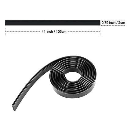 Squeegee Replacement Silicon Rubber Blade for Shower Doors, Window, Glass Cleaning, 41 Inch - color: Black