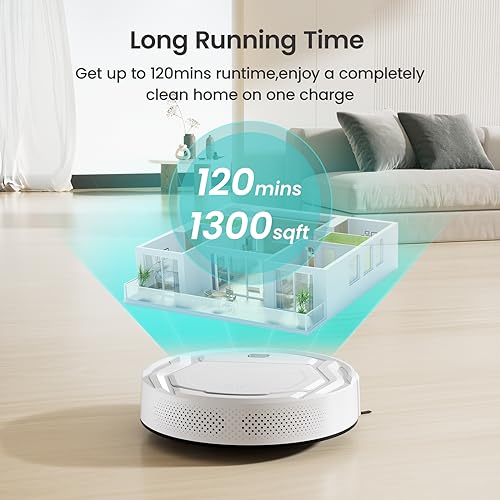 Lefant Robot Vacuum Cleaner, Strong Suction, 120 Mins Runtime, Slim, Low Noise, Automatic Self-Charging, Wi-Fi/App/Alexa Control, Ideal for Pet Hair Hard Floor and Daily Cleaning, M210 - style: M210