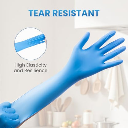 Borje Nitrile Exam Gloves Small, 100 Count Disposable Gloves, Blue, Latex-Free Powder-Free, Food Safe, Cooking, Cleaning - size: Small, style: Blue of 100