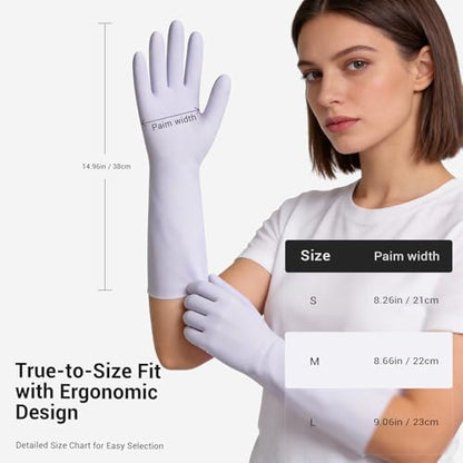 ThxToms 2 Pair Nitrile Dishwashing Cleaning Gloves,with Cotton Flocked Liner,Skin-Friendly & Anti-Slip Design,Y&P - size: Medium