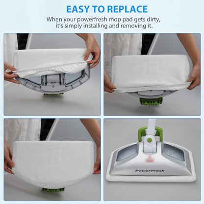 6 Pack Steam Mop Replacement Pads for Bissell Powerfresh Steam Mop 1940 1806 1544 2075 2685A 2181 2814 Series, Model 19402 19404 19408 19409 1940A 1940F 1940Q 1940T 1940W B0006 B0017 2075A - size: 6 Pack