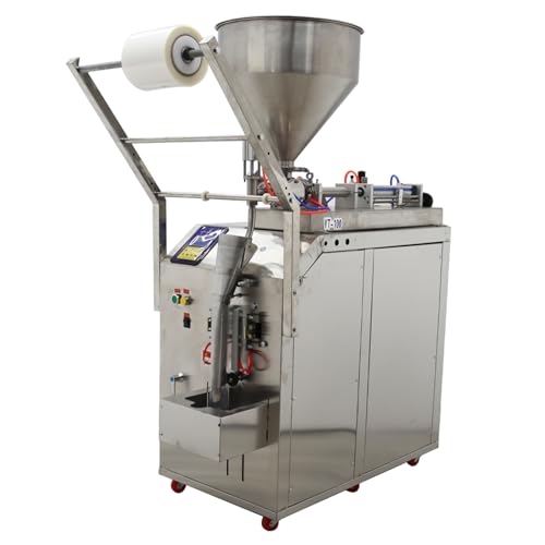 INTSUPERMAI Automatic Liquid Paste Filling Packaging Sealing Machine 10-100ml Stainless Steel Automatic Quantitative Paste Liquid Filling Machine for Shampoo Toothpaste Honey Oil Milk 110V