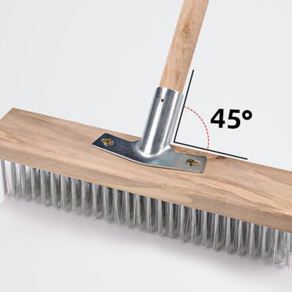 Vikye Scrub Brush with Long Handle, 7.9inch Heavy Duty Floor Scrubber Brush, Stiff Scrubber Brush for Cleaning Shower Bathroom Patio Garage
