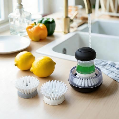 4 Pack Brush Refills for OXO Dish Brush Refill B, Brush Head Replacement OXO Dish Brush Replacement Head（White Round） - color: White Round