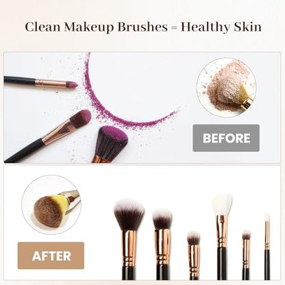 RICRIS Electric Makeup Brush Cleaner and Dryer Machine - Super Fast Clean and Dry Make Up Brushes - Automatic Cosmetic Brush Spinner Washer Tools - color: Black