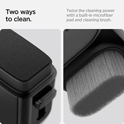 ﻿Spigen EZ Slide & Brush Screen Cleaner for Tesla Model Y 2025/26 (Juniper) & 3/Y/S/X/Cybertruck and Screens, Phones, Laptops, Tablets (Extra Microfiber Pad Included) [Black] - color: Black