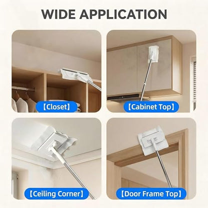 2026 New Lazy Mop Clip-on , Reusable Mini Mop with 4 Reusable Cloths, Automatic Cloth Change Function, Wet and Dry Dual Use, Zero-Touch Cloth Operation, Ideal for Floors and Walls