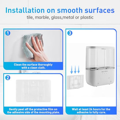 Secura Brands Touchless Wall Mounted Dual Automatic Soap Dispenser – 2 x 17 fl oz. Chambers Rechargeable Liquid Soap Dispenser Prefect for Bathroom & Kitchen (White)