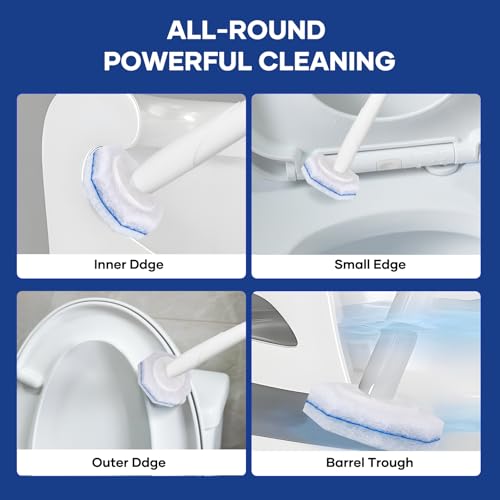 30 Toilet Bowl Refills Fits for Clorox Toilet Brush, Upgrade 3-Layer Disposable Bowl Cleaner Refills for Bathroom Cleaning, 3X Cleaning Power, No Falling Apart - size: 1 Count (Pack of 30)