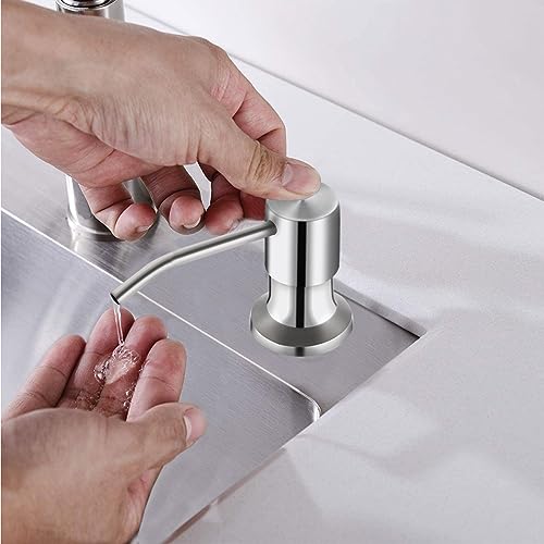 Sink Soap Dispenser, Kichen Sink Soap Dispenser, 47" Extension Tube kit, Under Sink Soap Dispenser Pump, No Need More Refills （Brushed Nickel, 2 Pack） - color: Brushed Nickel-2 Pack