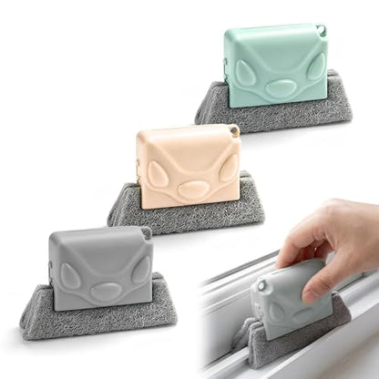 Magic Window Track Cleaner, Window Groove Cleaning Brush Set, Track and Sill Crevice Tool with Handle, for Tile Lines Shutter Slats Car Vents and Narrow Gaps (Mix 3pcs) - color: Mix 3pcs