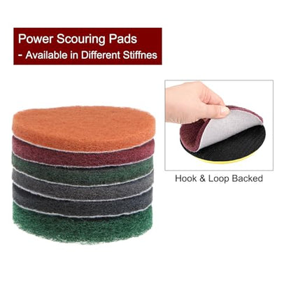 HARFINGTON 15pcs Drill Power Brush 4 Inch Tile Scrubber Scouring Pads 180-240 Grit for Bathroom Kitchen Household Cleaning - color: Green, size: 180-240 Grit