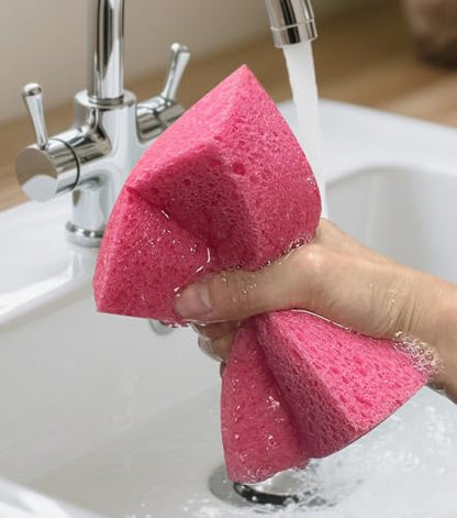 Car Wash Sponges, 3 Pack Extra Thick Large Cleaning Sponge Multi-Purpose for Bathroom Kitchen Bike Boat, Large Size Sponges 4'' X 6'' (Pink) - color: A-pink