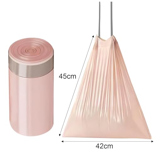 150 Count Large Trash Bags Drawstring - Extra Thick Pink Large Garbage Bags Unscented Strong Plastic Waste Basket Liners for Kitchen Car Office (45x42cm) - color: 150 Count