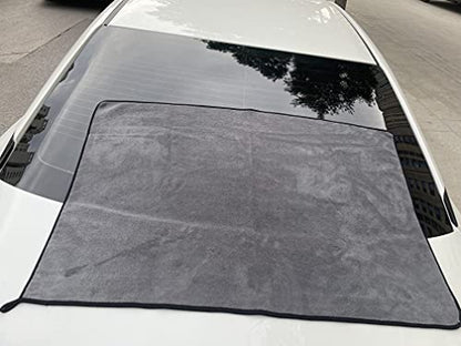 Large Microfiber Drying Towel for Car, Great Thick Soft Plush Towels, 36 x 24inches 800GSM Thickness, Quality, Washable, Absorbency No Scratch Lint Free Drying Towel (36 x 24inches,Grey-Blue,1pack) - color: 36 X 24inches,grey-blue,1pack