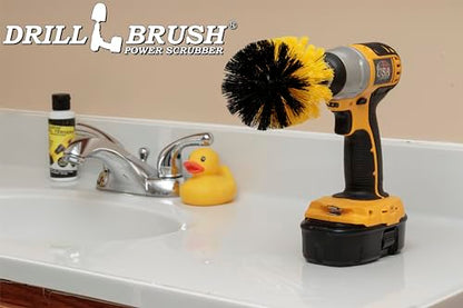 Drill Brush - Bathroom Cleaning Accessories - Shower Cleaner Brush - Scrub Brush - Bath Mat - Bathtub Brush - Sink Brush - Toilet Scrubbing Brush - Tile Flooring Cleaner - Grout Cleaner Brush for Home - color: All Purpose Medium-yellow