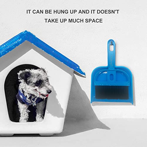 Mini Dustpan and Broom Set Portable Plastic Brush Set (blue) used for Desk, Home, Kitchen,Cage Cleaning of any Small Animals, Guinea pigs, Rabbits, Hamsters