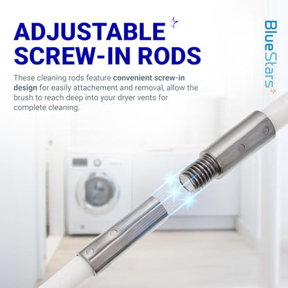 Upgraded 60-Feet Dryer Vent Cleaner Kit with Drill Attachment - Flexible Lint Remover Brush, Extends Up to 60 ft, Works with or Without Power Drill