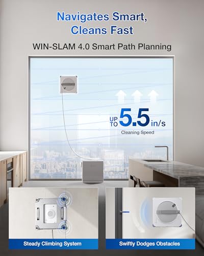ECOVACS WINBOT W2S Omni Window Cleaning Robot, with 6-in-1 Multifunction Station, TruEdge Edge-to-Edge Precision, Triple Wide-Angle Spray Nozzles, 12-Level Safety System, Dual Power Modes - size: W2S OMNI
