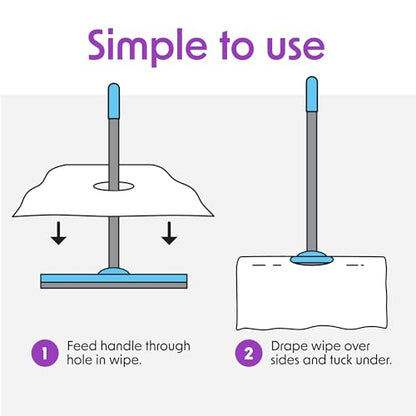 Wipex XL Wet Floor Wipes for Squeegee Stick, Cuban Mop or Sweeping Mop, Plant Based Multi Surface Cleaning Wipes, Lavender Scent, Huge Disposable Wipes (24" x 14"), Extra Thick, 12 Count (Pack of 1) - size: 12 Count (Pack of 1)