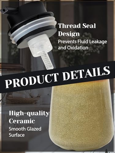 INGOFIN Ceramic Foaming Soap Dispenser - 12 oz Refillable Foam Hand Soap Dispenser Bathroom, Modern Dish Dispenser Pump for Kitchen,Kiln-Glazed Earthy Greenish-Brown - color: Kiln-glazed Greenish-brown-foam