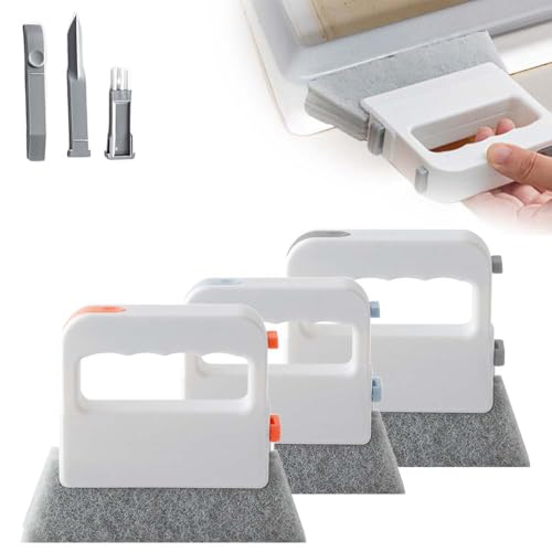 Magic Window Track Cleaner, 2 in 1 Groove Cleaning Brush, Window Groove Cleaning Brush Tools with Hard Bristle and Hidden Scraper, Crevice Brush for Sliding Door Track (Mix 3Pcs) - color: Mix 3pcs