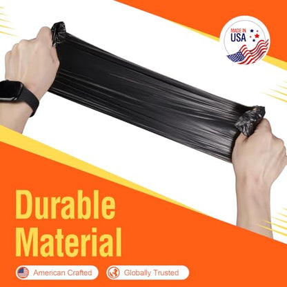 Delxo 30-33 Gallon Trash Bags, 250 Count – Medium Duty Garbage Bags, Thick, Durable & Puncture-Resistant Plastic Bolsas para basura, Perforated Design– Made in USA for Kitchen, Yard, Office (Black) - color: 33Gal-250Ct(Black)