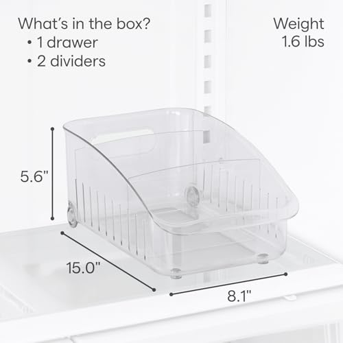 YouCopia RollOut Fridge Drawer 8”, Adjustable Bin Refrigerator Organizer - size: 8" Wide