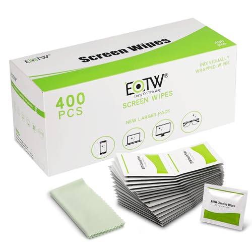 Screen Wipes Individually Wrapped, EOTW Pre-moistened Computer Phone Lens Cleaning Wipes for iPhone iPad Tablet PC Computer LED Screen, Pack of 400 - size: 1 Count (Pack of 400)