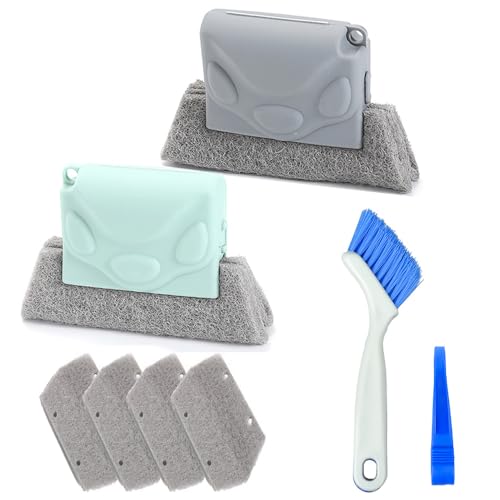 Window Groove Cleaning Brush, Hand-held Magic Window Track Cleaner Tools Set, Groove Gap Cleaning Brush Window or Sliding Door Track Cleaner for Sliding Door, Sill, Tile Lines, Shutter (#2) - color: #2