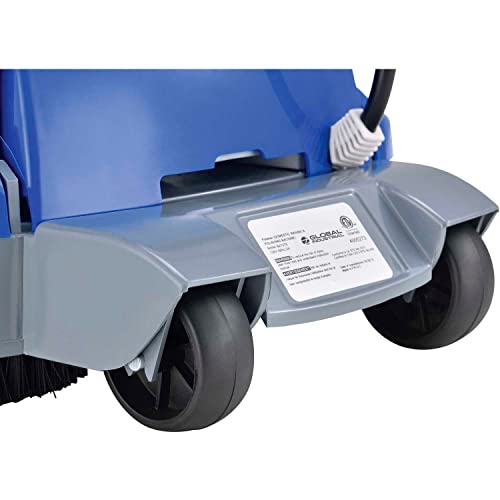 Global Industrial Mini Floor Scrubber With Floor Pads, 11" Cleaning Path, Dual Nylon Scrub Brushes, Cleans & Polishes Tile, Wood, Marble and other Hard Floors