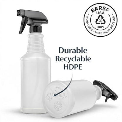 Bar5F Chemical-Resistant Spray Bottle – BPA-Free, Cleaning, Gardening, Hydrogen Peroxide, Rubbing Alcohol, Leak-Proof, Multipurpose, USA (Black (2-Pack) 16-Ounce) - style: Black (2-Pack) 16-Ounce
