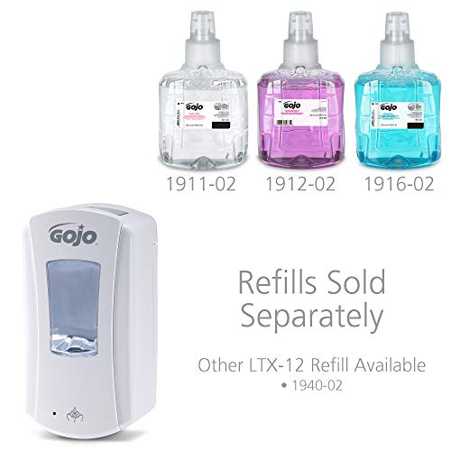 GOJO LTX-12 Touch-Free Foam Hand Soap Dispenser, White, for 1200 mL GOJO LTX-12 Hand Soap Refills (Pack of 1) - 1980-01 - color: White