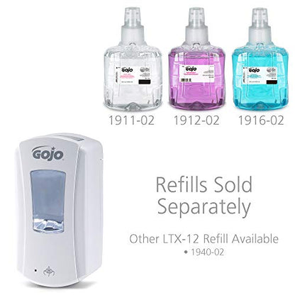 GOJO LTX-12 Touch-Free Foam Hand Soap Dispenser, White, for 1200 mL GOJO LTX-12 Hand Soap Refills (Pack of 1) - 1980-01 - color: White