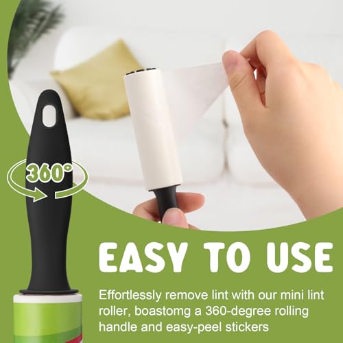 Hushee 16 Pcs Mini Lint Roller for Travel Small Lint Removers Bulk for Pet Hair and Clothes Small Size Removers Portable Sticky Removing Tool for Cleaning Furniture Dog Car Seat