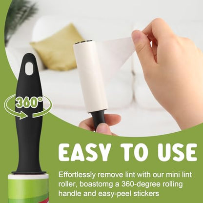 Hushee 16 Pcs Mini Lint Roller for Travel Small Lint Removers Bulk for Pet Hair and Clothes Small Size Removers Portable Sticky Removing Tool for Cleaning Furniture Dog Car Seat