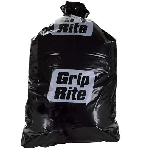Grip-Rite Heavy Duty Black Contractor Garbage Bags - Durable Trash Bags for Yard Waste, Construction Debris, Lawn Maintenance - 55 Gallons - 38" x 58" - 20 Count - GRHDC55BAG20